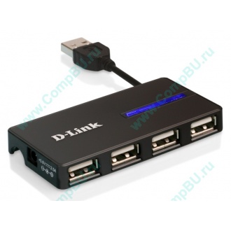 Карманный USB 2.0 концентратор D-Link DUB-104 в Внуково, USB хаб DLink DUB104 (Внуково)